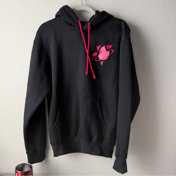 Five Hills Tops - Five Hills Black Hoodie with Pink Ducky Design